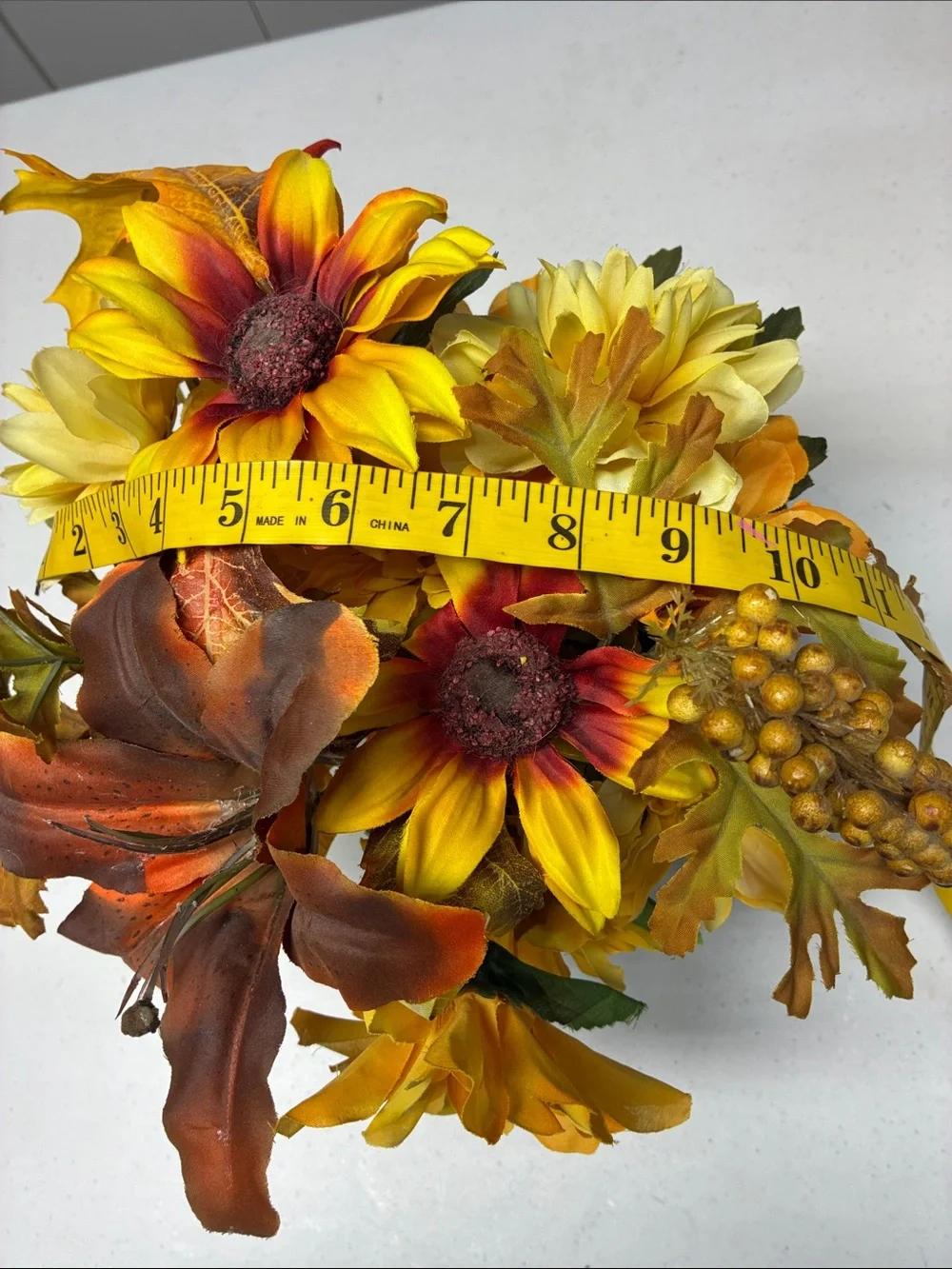 Handmade Fall Floral Arrangement Sunflowers Autumn Table Decor Centerpiece